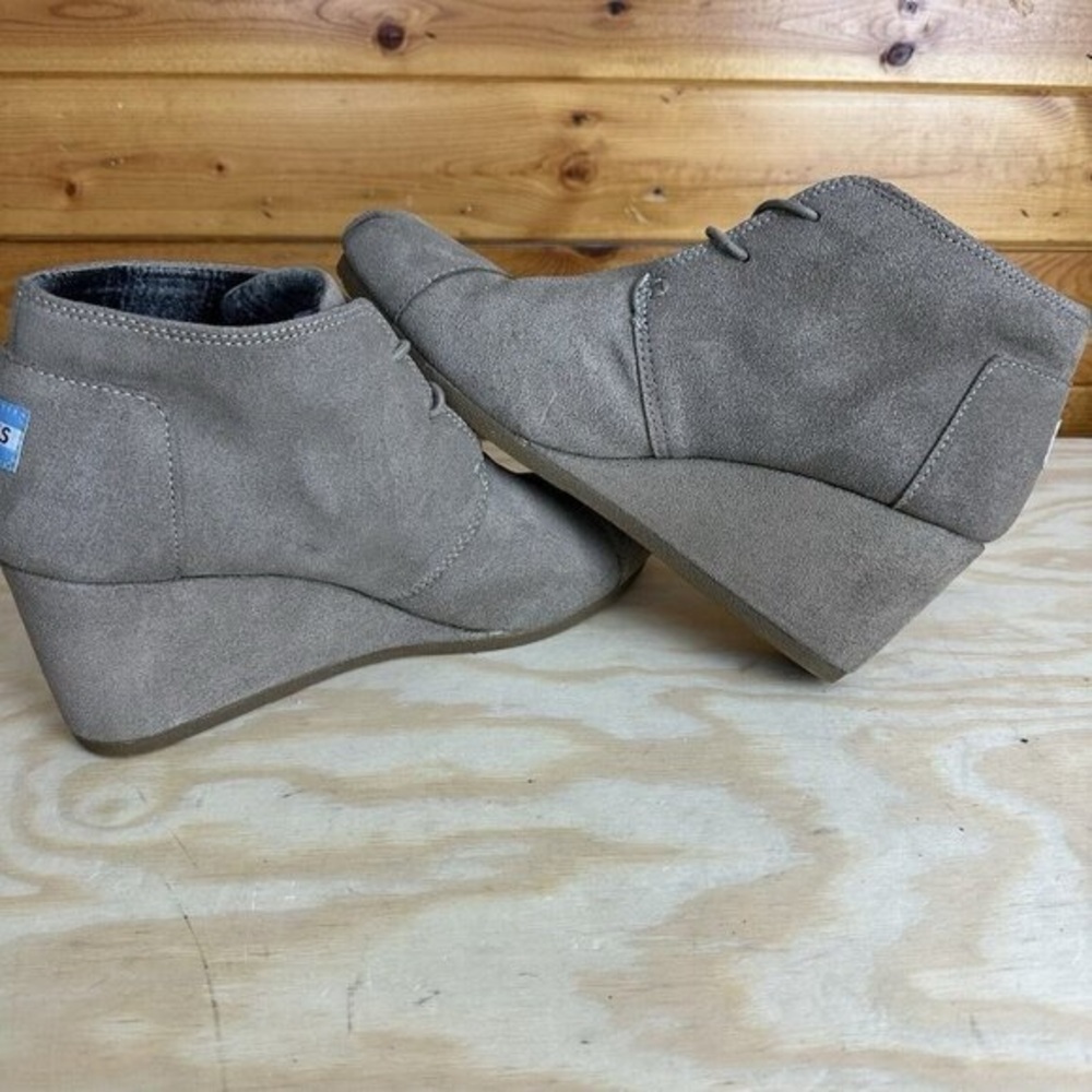 Toms Kala Chukka Wedge Boots Brown Leather